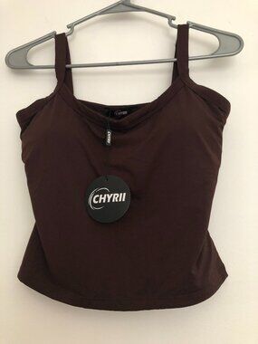 Chyrii Athletic Tank Top Sports with Built in Bra Size Large